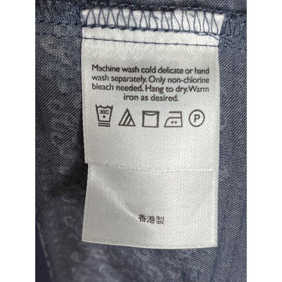 Eddie Bauer Dress Blue Vtg Maxi Rayon Cottage Modest Grunge Teacher Women 12 - Picture 9 of 9